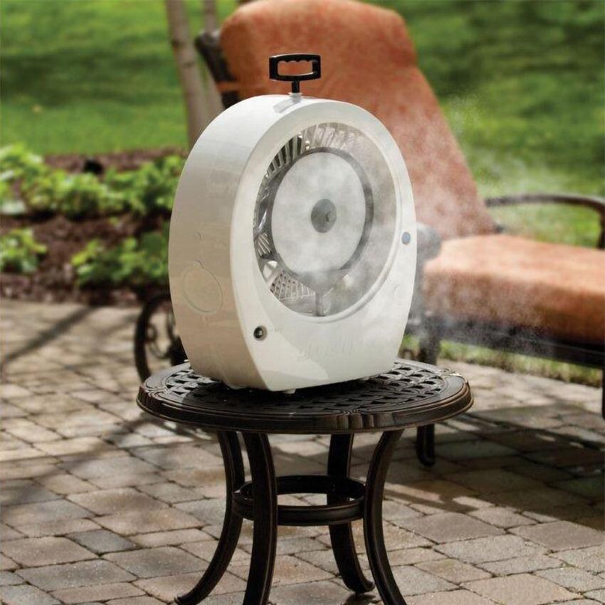 Ecojet by Joape LVP-020302 Bob Tabletop Outdoor Misting Fan - White - Lifestyle - In Use thumbnail