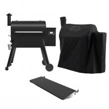 Traeger Pro 780 Wood Pellet Grill - Black W/ Front Shelf & Grill Cover - TFB78GLE + BAC442 + BAC504 image