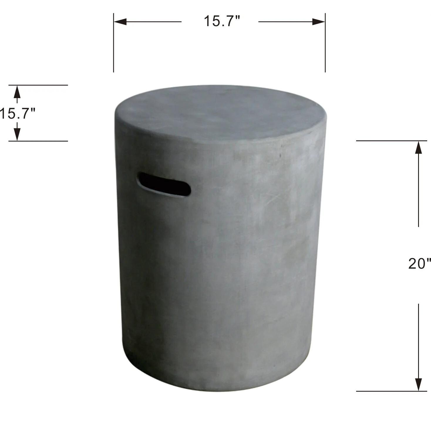Elementi ONB01-102DG Round Tank Cover in Dark Gray - Dimensional thumbnail