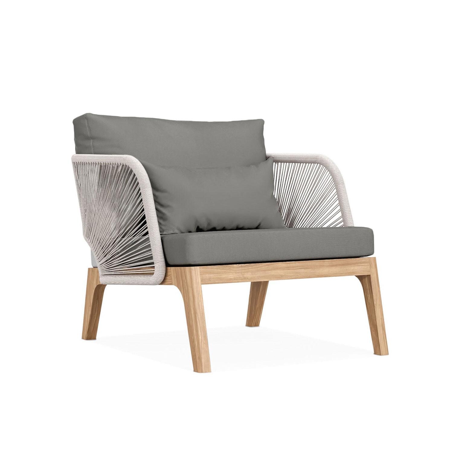 Willowlake Teak Club Chair in Charcoal by Lakeview Outdoor Designs - White Background thumbnail