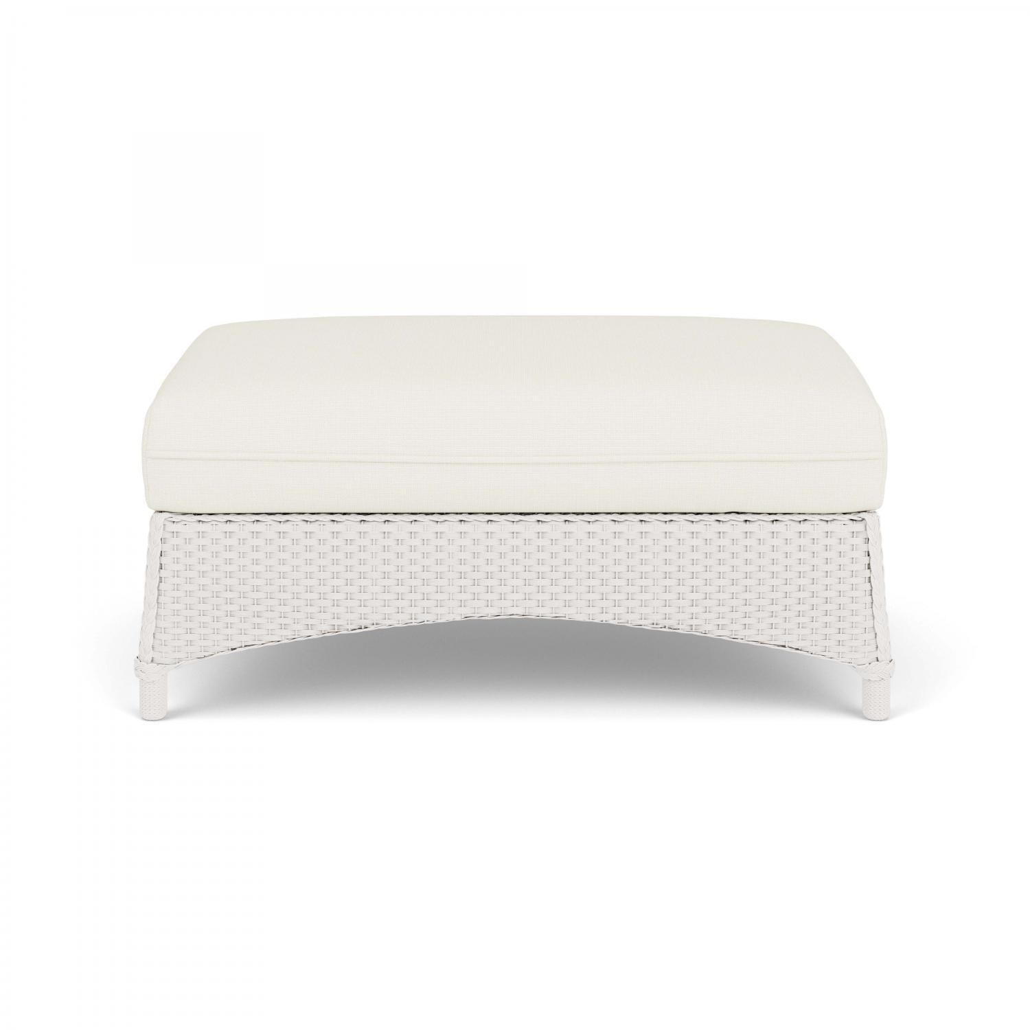 Lloyd Flanders Mandalay Large Ottoman in White Finish with Sailcloth Salt fabric - Back thumbnail