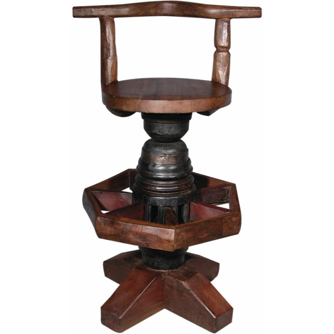 Groovystuff Bovine Teak Wood Bar Stool - TF-040-B