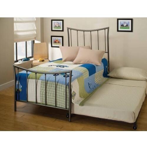 Hillsdale Edgewood Magnesium Pewter Metal Bed With Frame And Trundle - Twin