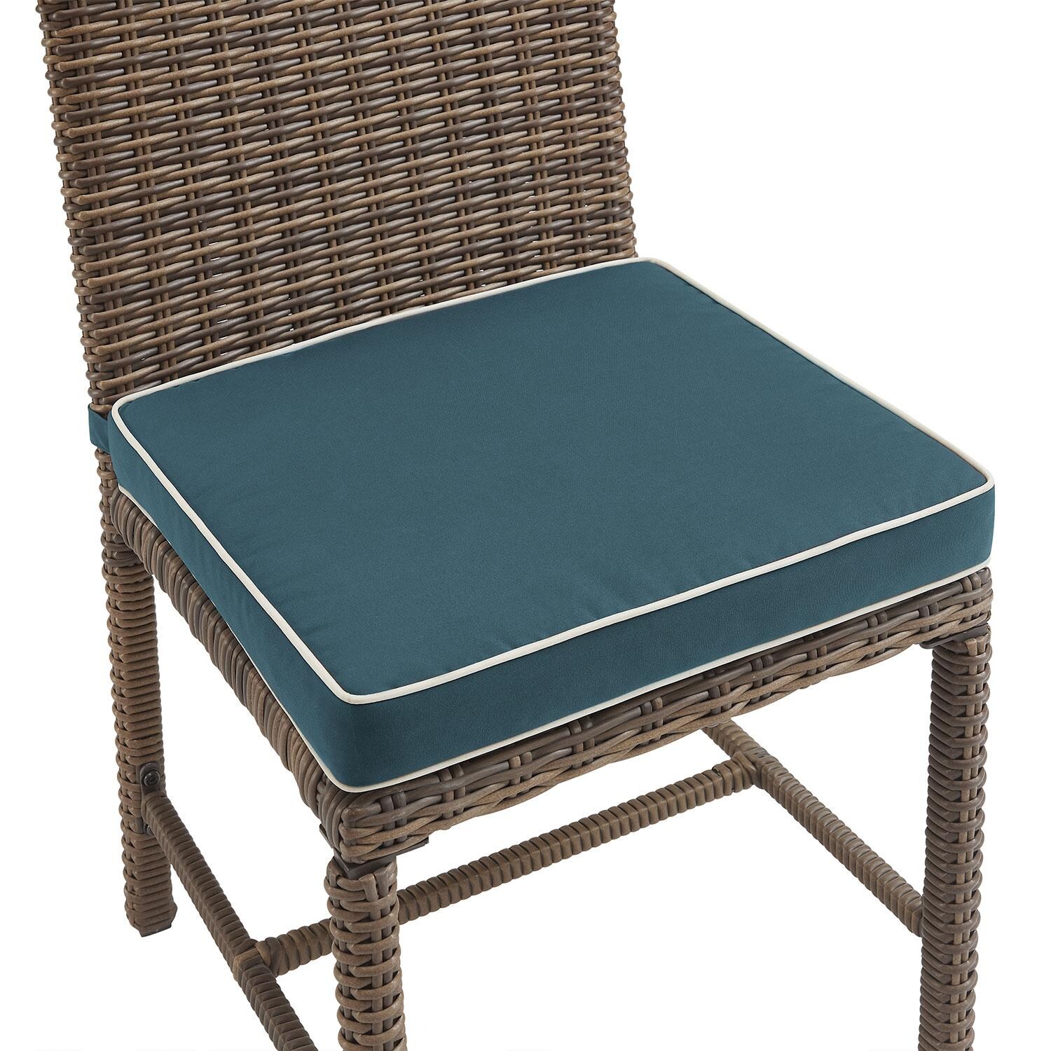 Ultimate Patio UP-92653WB-NV 7Pc Wicker Outdoor Dining Set in Navy - Dining Chair Seat - Detail thumbnail