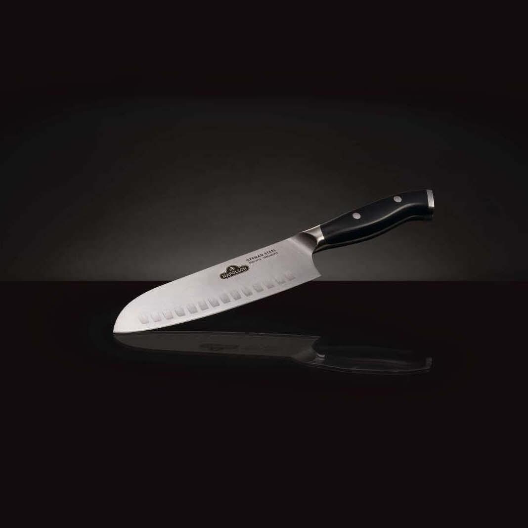 Napoleon  55212 Santoku Knife with German Steel Blade - Angled View - White Background thumbnail