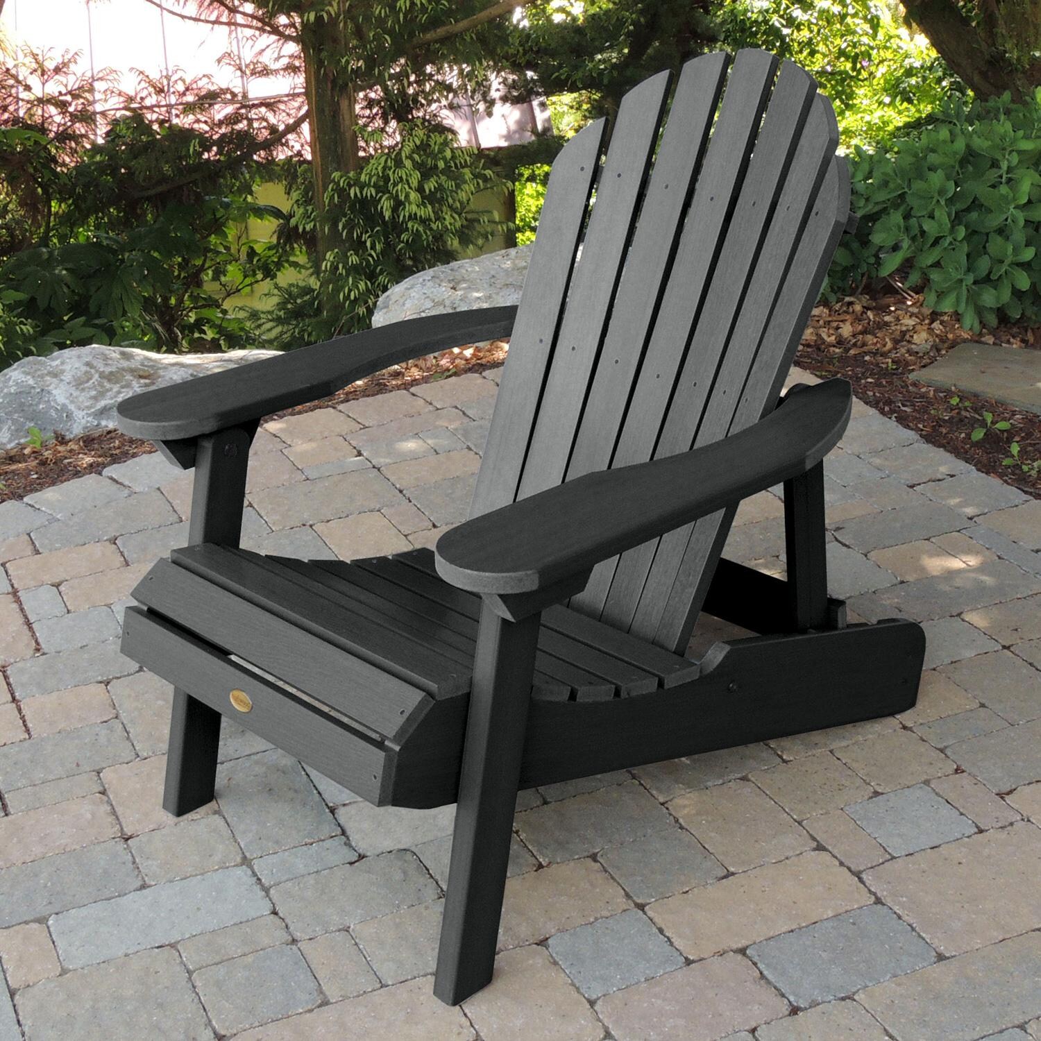 Lakeview Dream Bay Folding & Reclining Adirondack Chair - Black - Lifestyle thumbnail