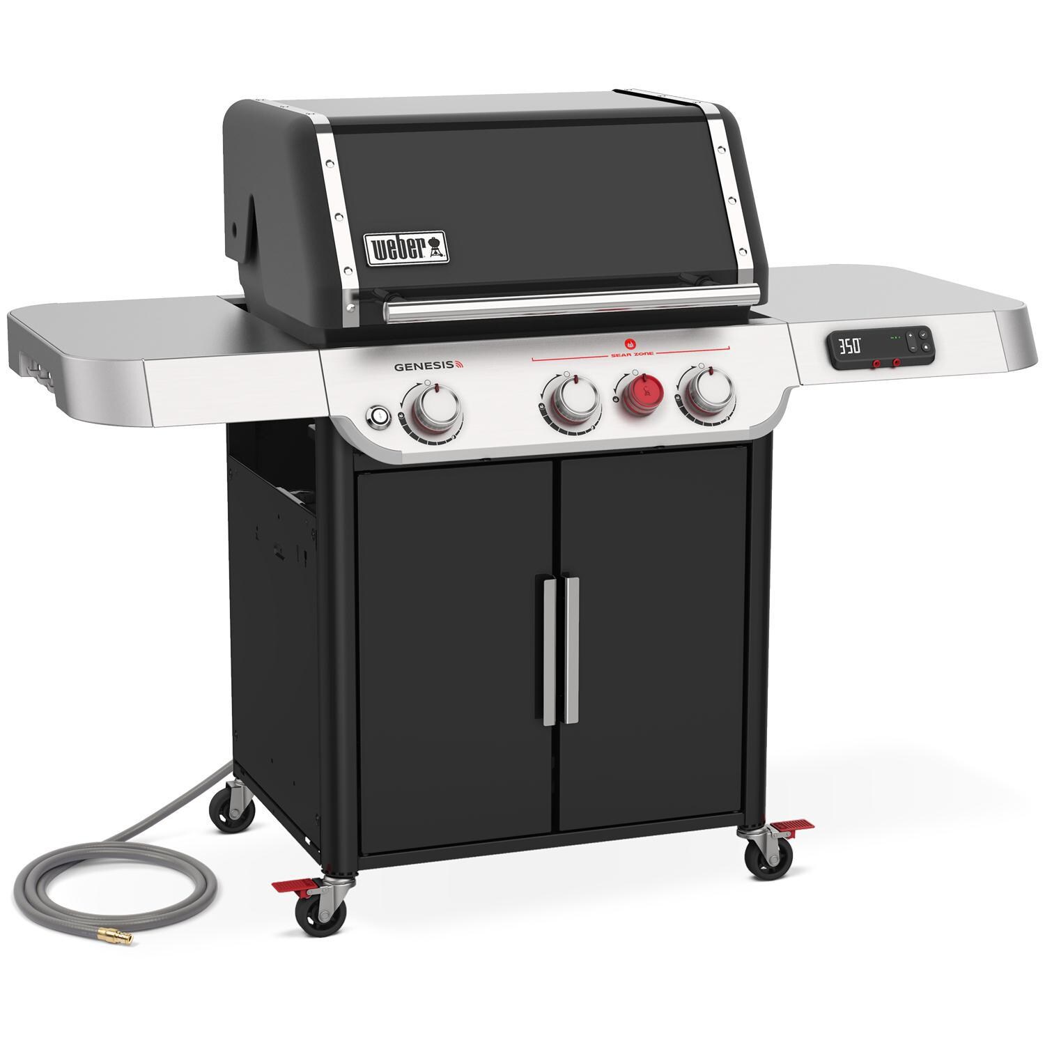 Weber GENESIS 37510001 EX-325s Natural Gas Smart Grill with Sear Burner - Black - Left-Side Angled View thumbnail