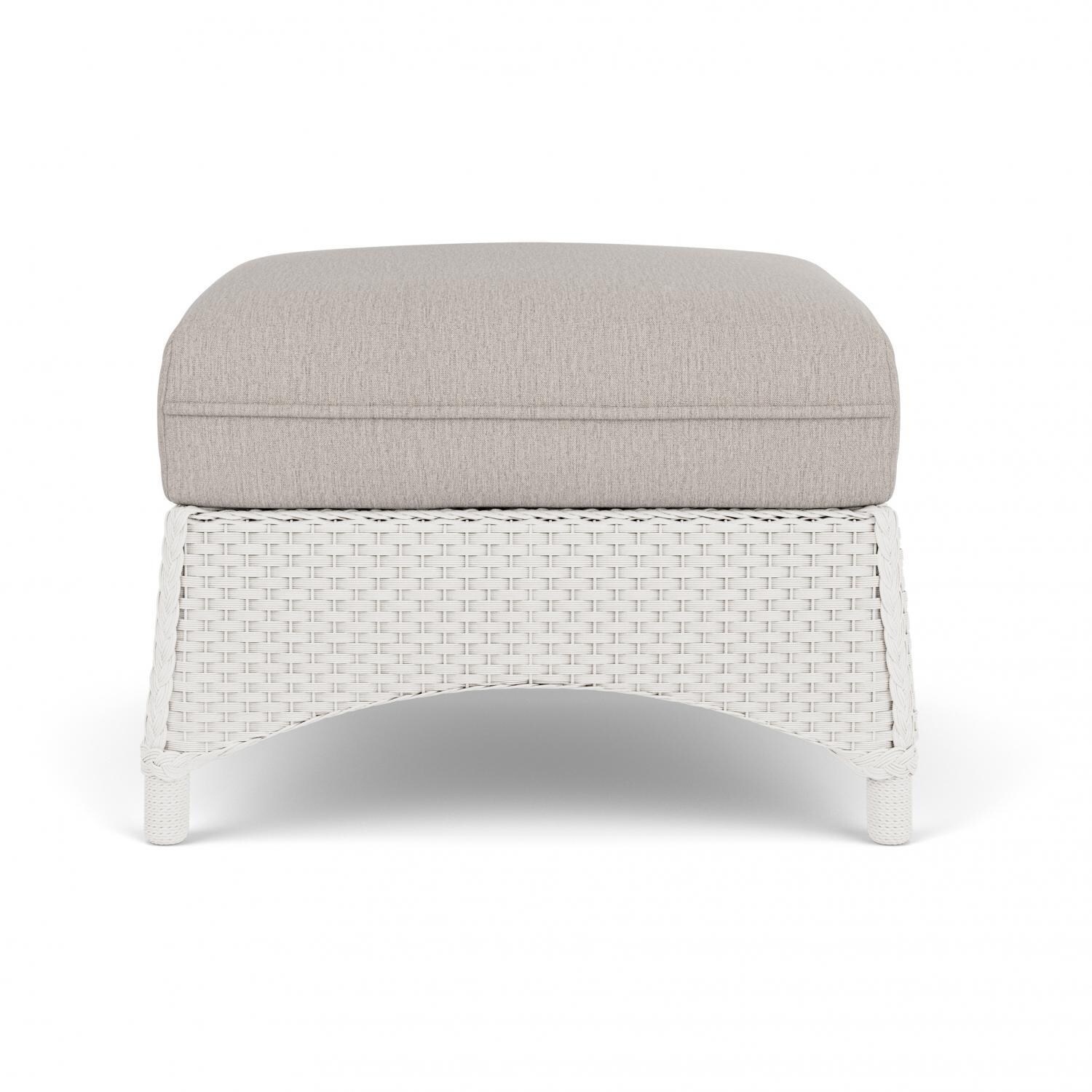 Lloyd Flanders Mandalay Ottoman in White Finish with Remy Cloud fabric thumbnail