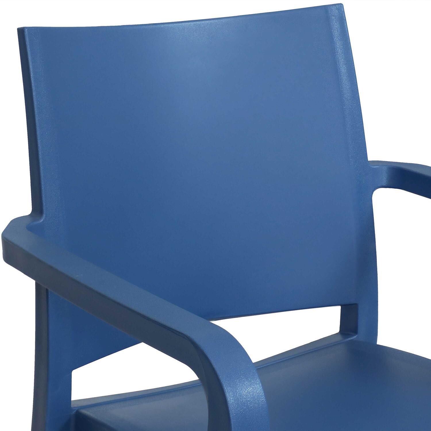 Ultimate Patio Plastic Dining Armchair - Set of 2 Sax Blue - Backrest Detail thumbnail