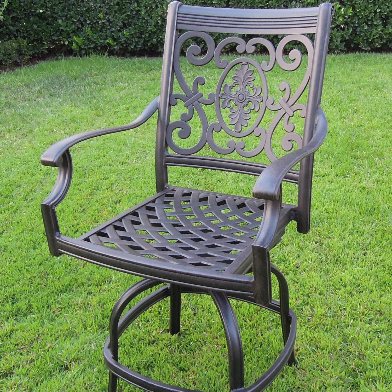 St. Cruz Cast Aluminum Patio Counter Height Bar Stool W/ Spicy Chili Cushion By Darlee - Frame thumbnail