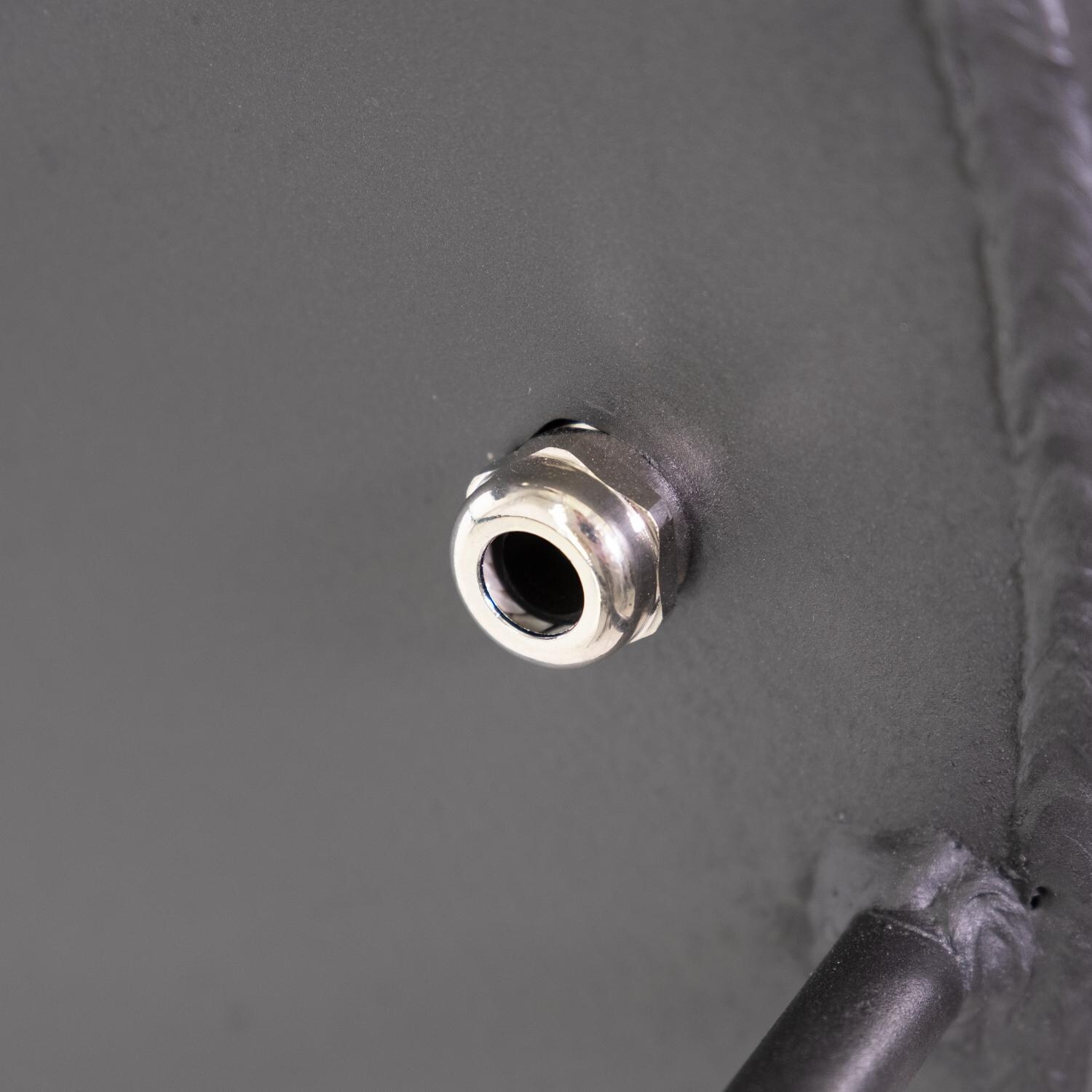 Texas Original Pits GFB-204222-XSL 20x42x22 Luling Single Lid Offset Smoker W/ Counter Weight - Chrome Temp Probe Port thumbnail