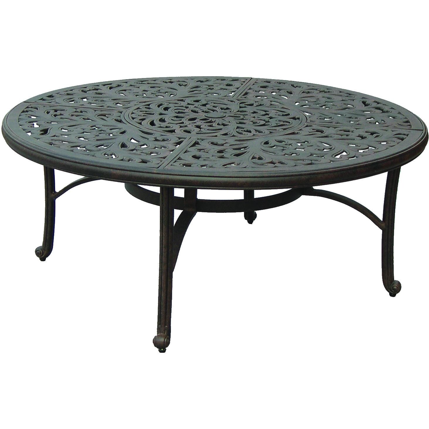 Darlee Series 80 52 Inch Cast Aluminum Patio Chat Table With Ice Bucket
