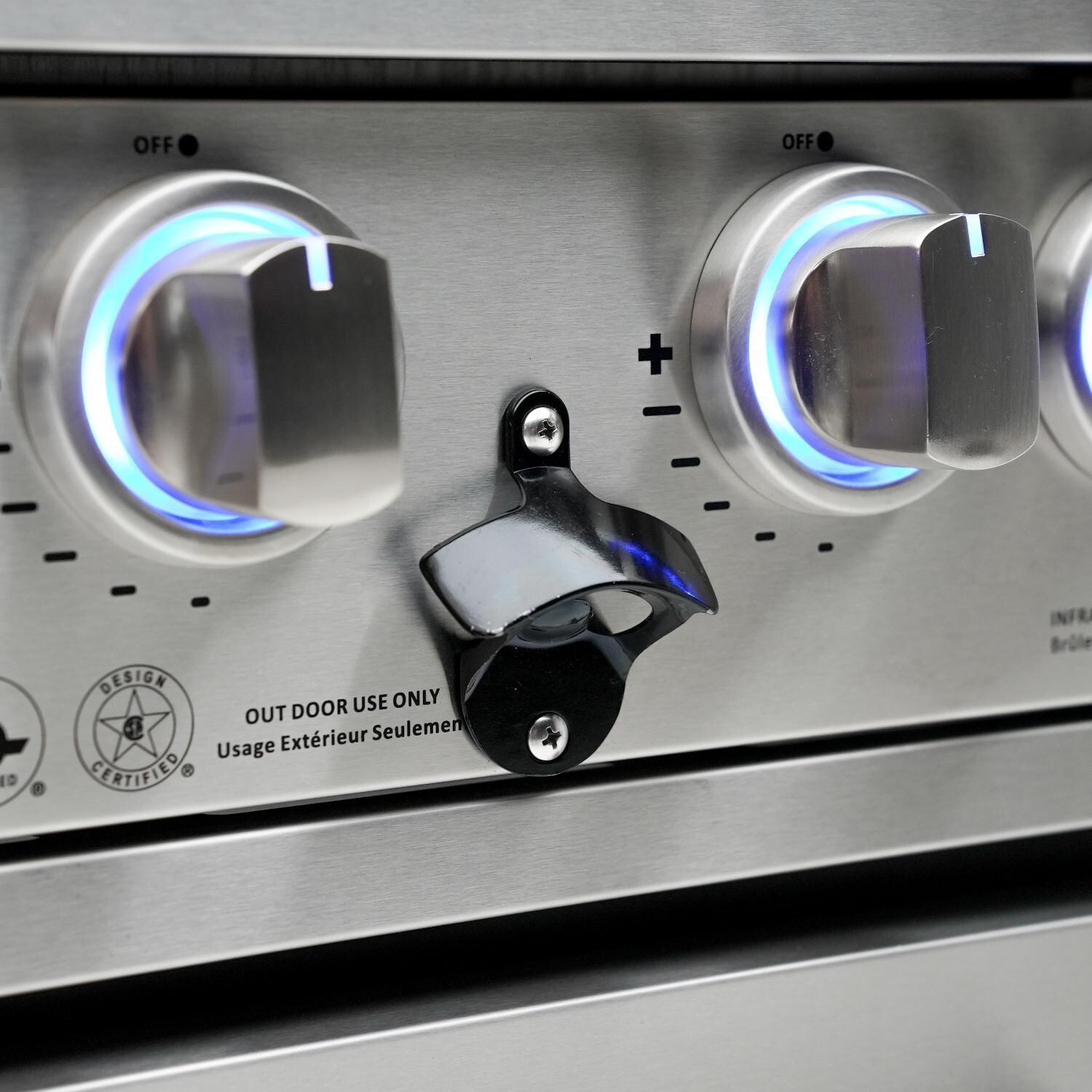 Mont Alpi - MAi805-D - Deluxe Gas Island Grill - Stainless Steel - LED Knobs & Bottle Opener - Detail thumbnail