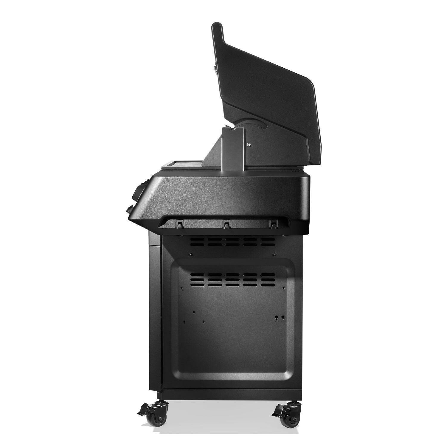 Napoleon P500VXRSIBPK-PHM Phantom Prestige 500 Connected Propane Gas Grill w/ Infrared Side & Rear Burner - Black - Side View - White Background