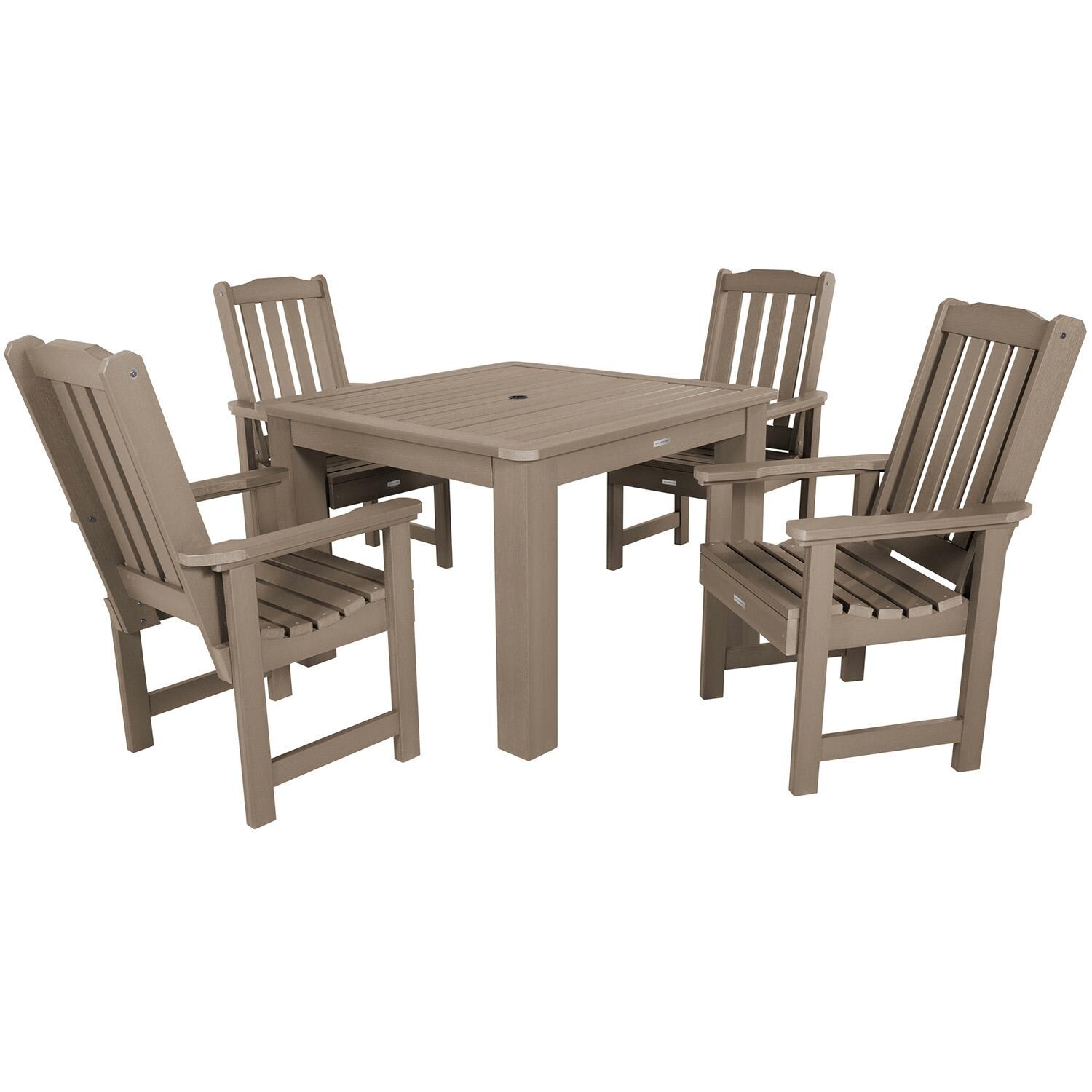 Hart Lane 5 Pc Square Dining Set in Woodland Brown By Lakeview Outdoor Designs - White Background thumbnail