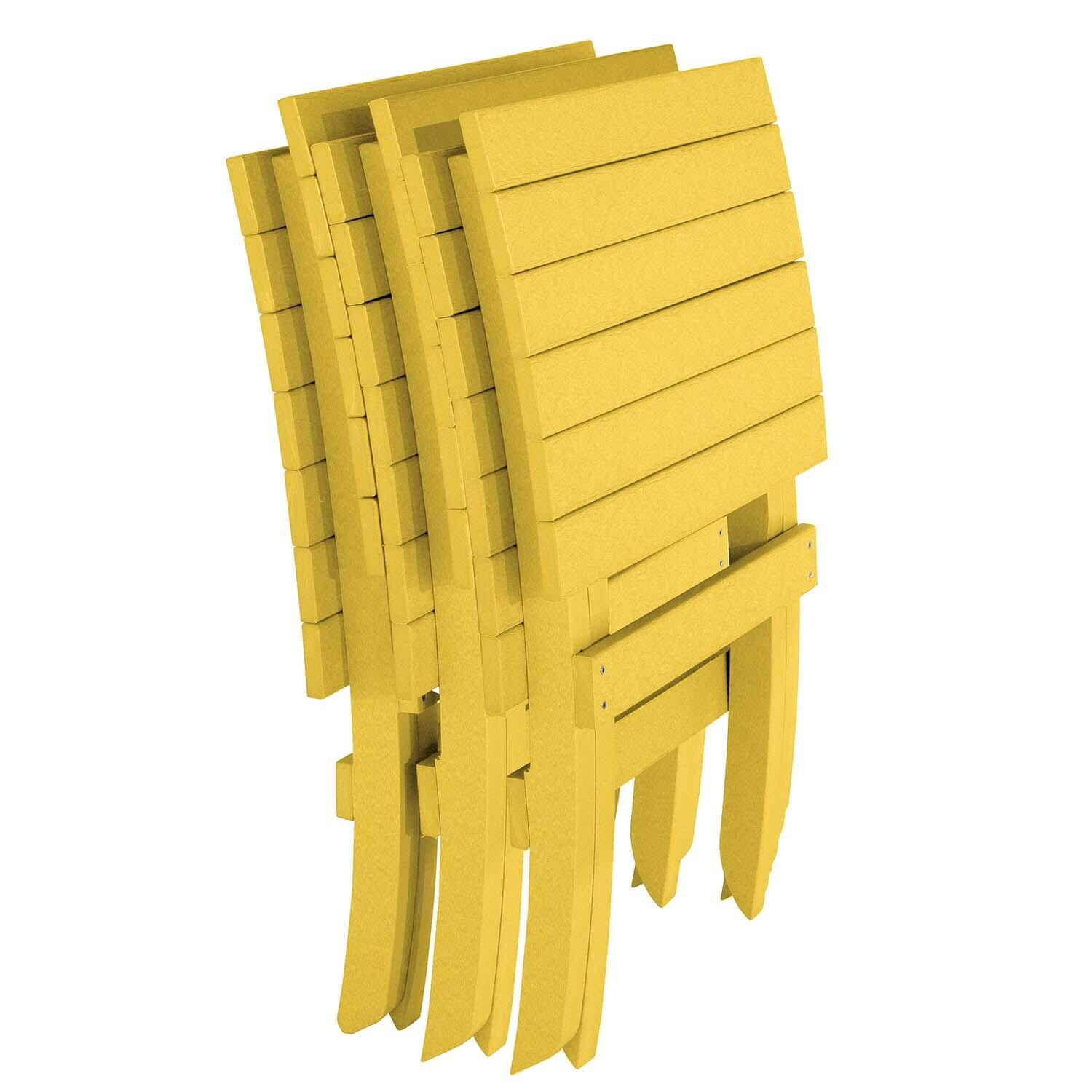Hazel Cove Recycled Plastic Folding & Stacking Dining Side Chair in Sunbeam Yellow by Lakeview Outdoor Designs - Stacking - White Background thumbnail