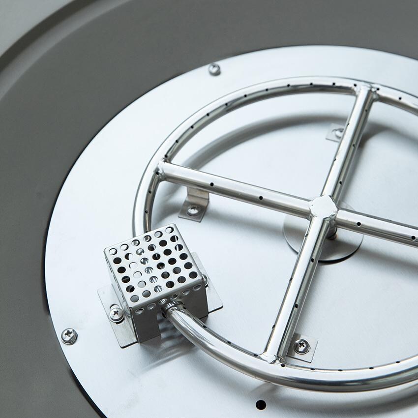 Colosseo OFG414LG-NG 41 Inch Round Concrete Natural Gas Fire Pit Table in Gray By Elementi - Burner - Detail thumbnail