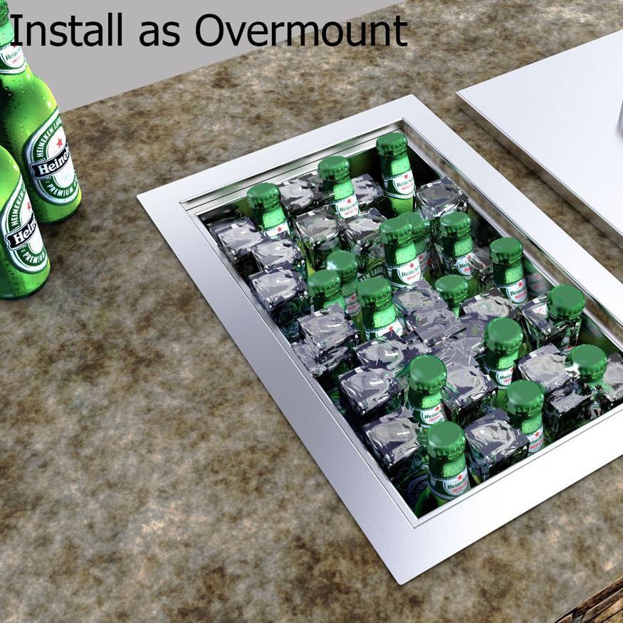 Sunstone Dual Mount 14-Inch Ice Bin With Cover - Installed in Top Mount Configuration thumbnail