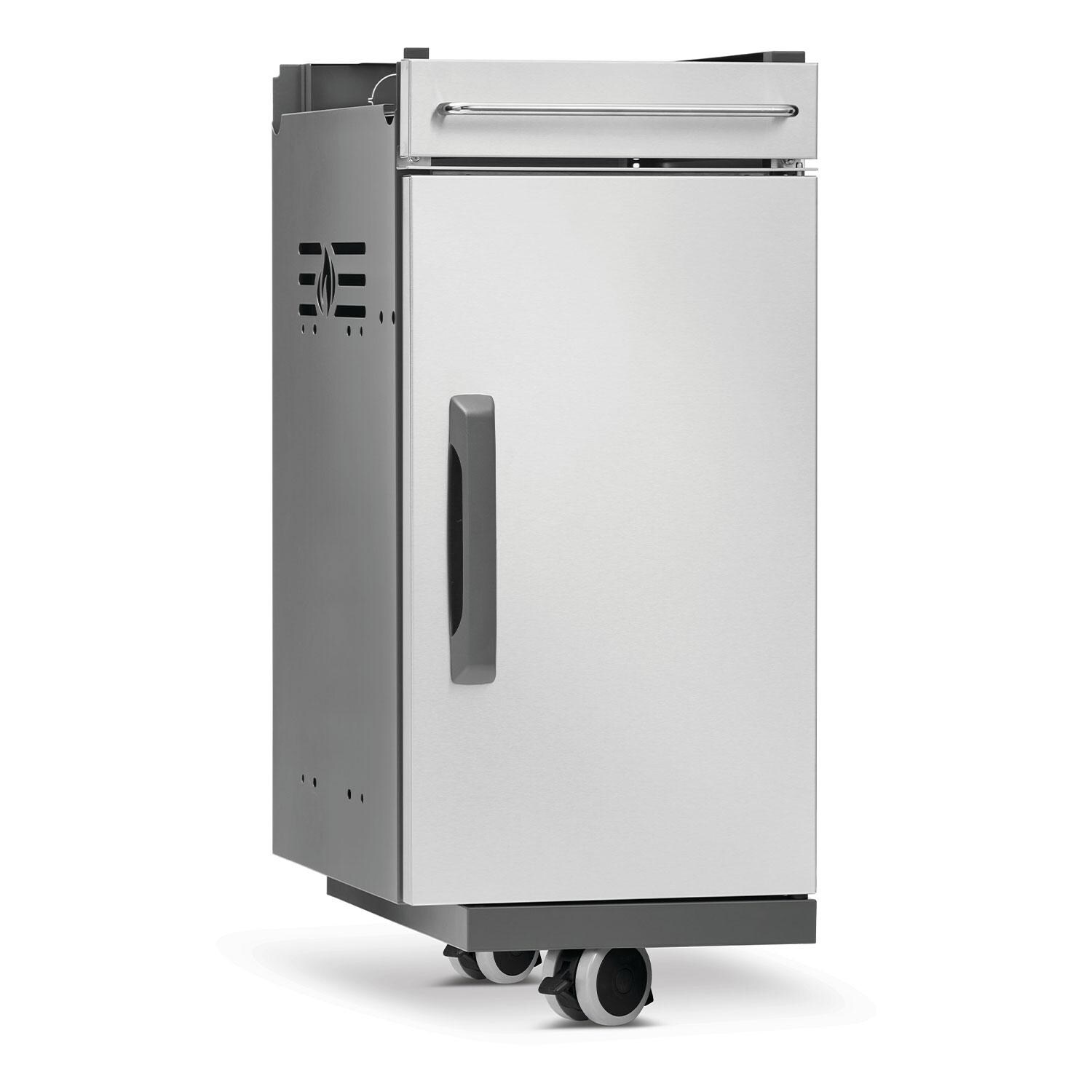 Napoleon 68008 Rogue PRO Under Grill Storage Cabinet Cart - Stainless Steel - Angled Right - White Background thumbnail