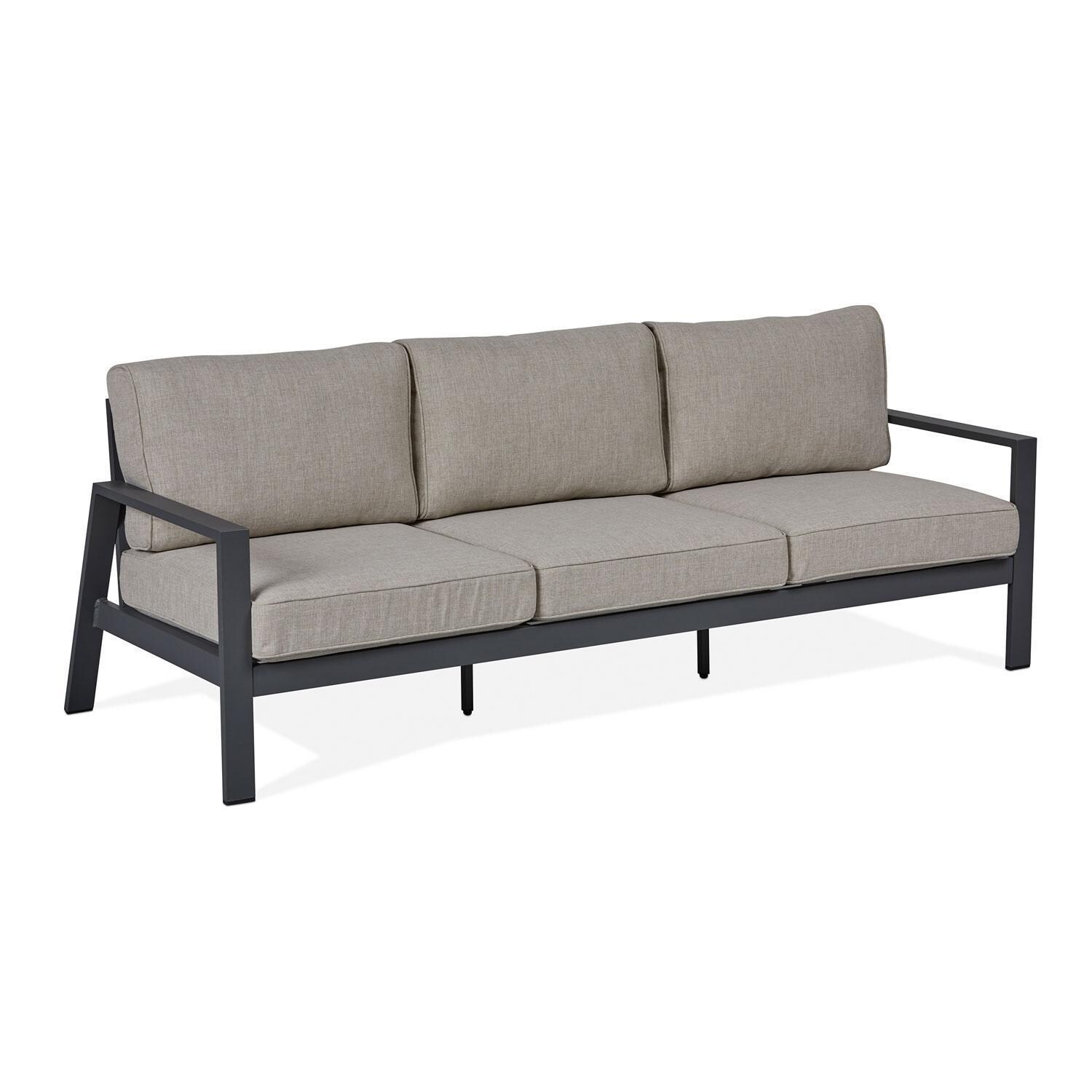 Lakeview Outdoor Designs SC2023WSTA Elysian Aluminum Outdoor Three Seat Sofa With Cushions in Weathered Slate thumbnail