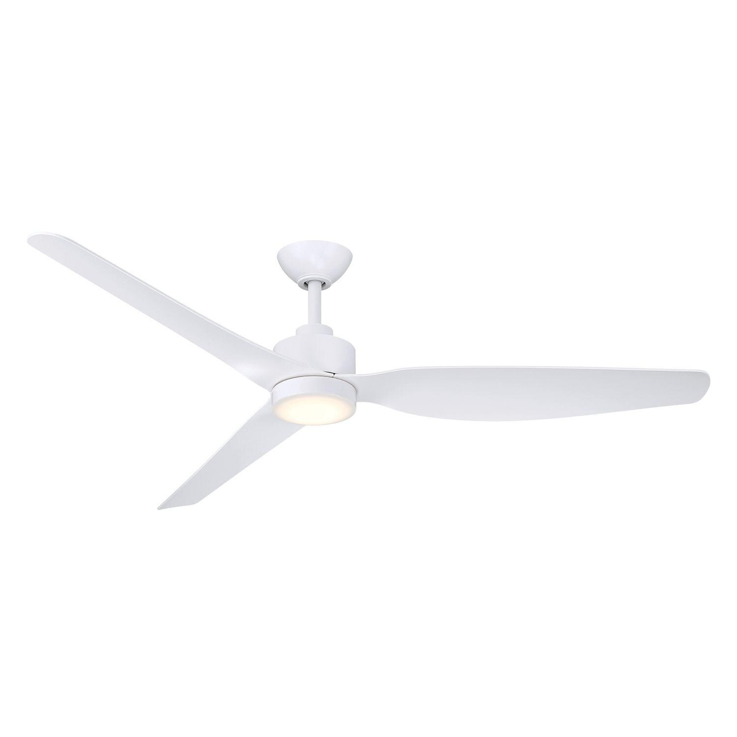 Norwynd F821L-WHF 60-inch 5CCT LED Smart Coastal-Rated Indoor/Outdoor Ceiling Fan in Flat White Finish w/ Flat White Blades - White Background thumbnail