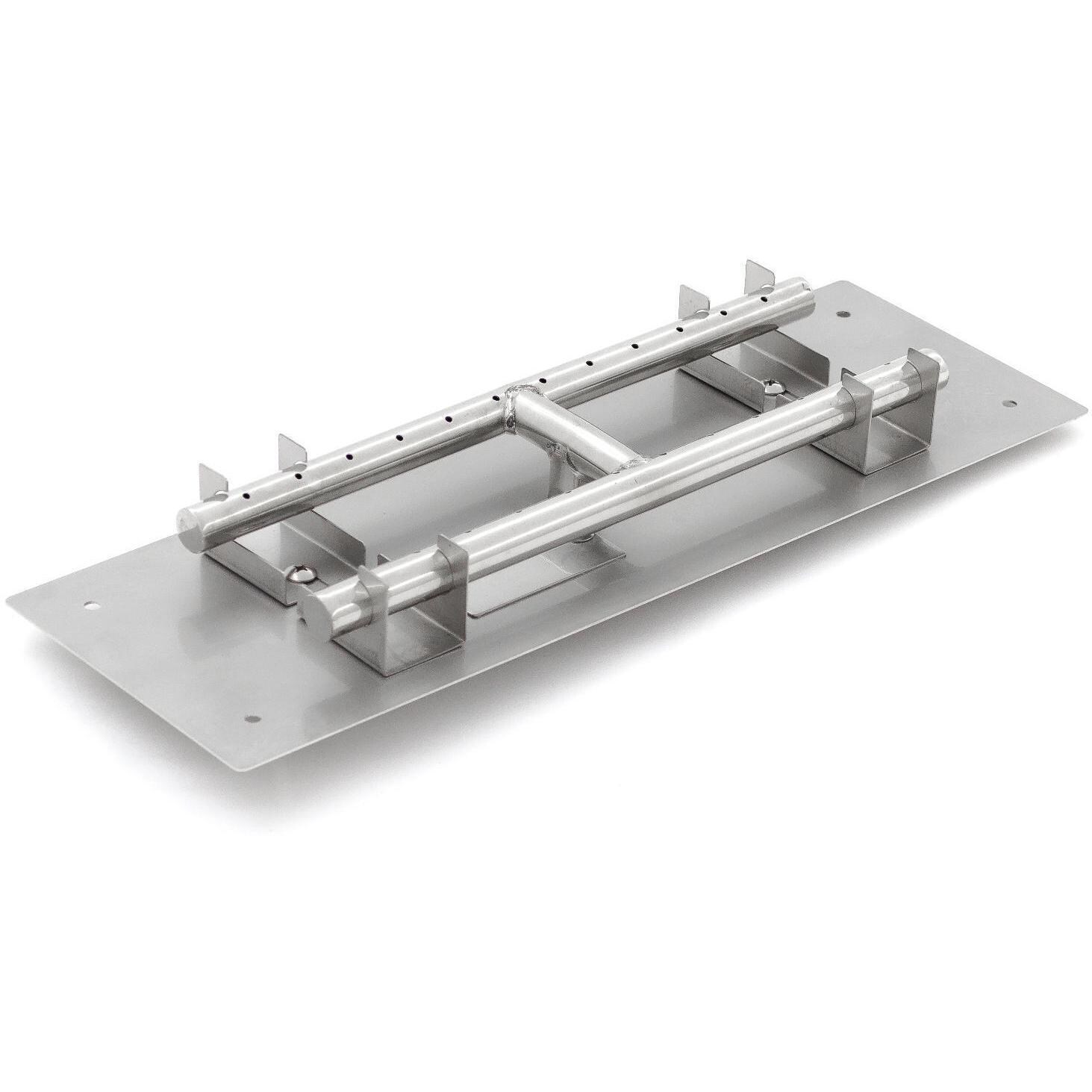 BBQGuys Signature 18-Inch Rectangular Flat Pan With 13-Inch Natural Gas H-Burner
