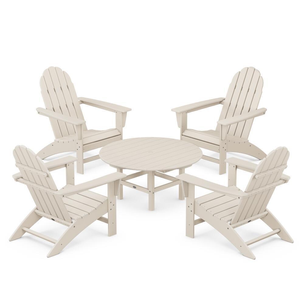 POLYWOOD Sand Vineyard 5-Piece Adirondack Chair Conversation Set thumbnail