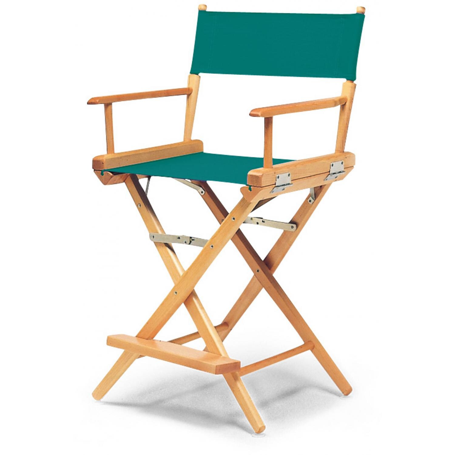 World Famous Counter Height Director Chair By Telescope Casual - Varnish/Teal