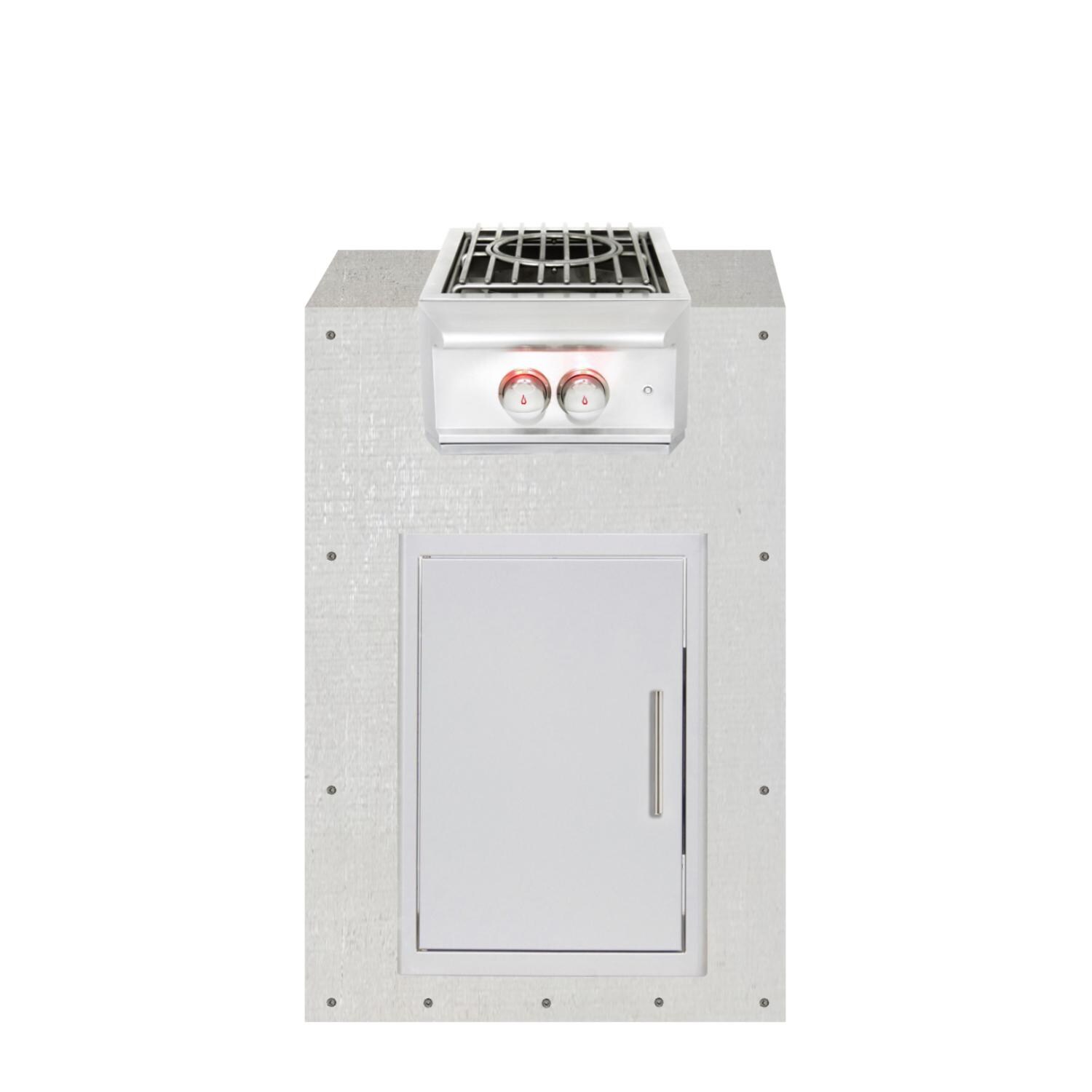 BBQGuys Signature 24-Inch Ready for Finish Outdoor Kitchen Module w/ Blaze Professional LUX Natural Gas Power Burner & Single Access Door thumbnail