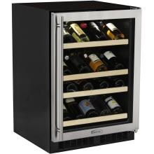 Marvel 27 Bottle Right Hinge Single Zone Wine Cellar - Stainless Steel - ML24WSG1RS image