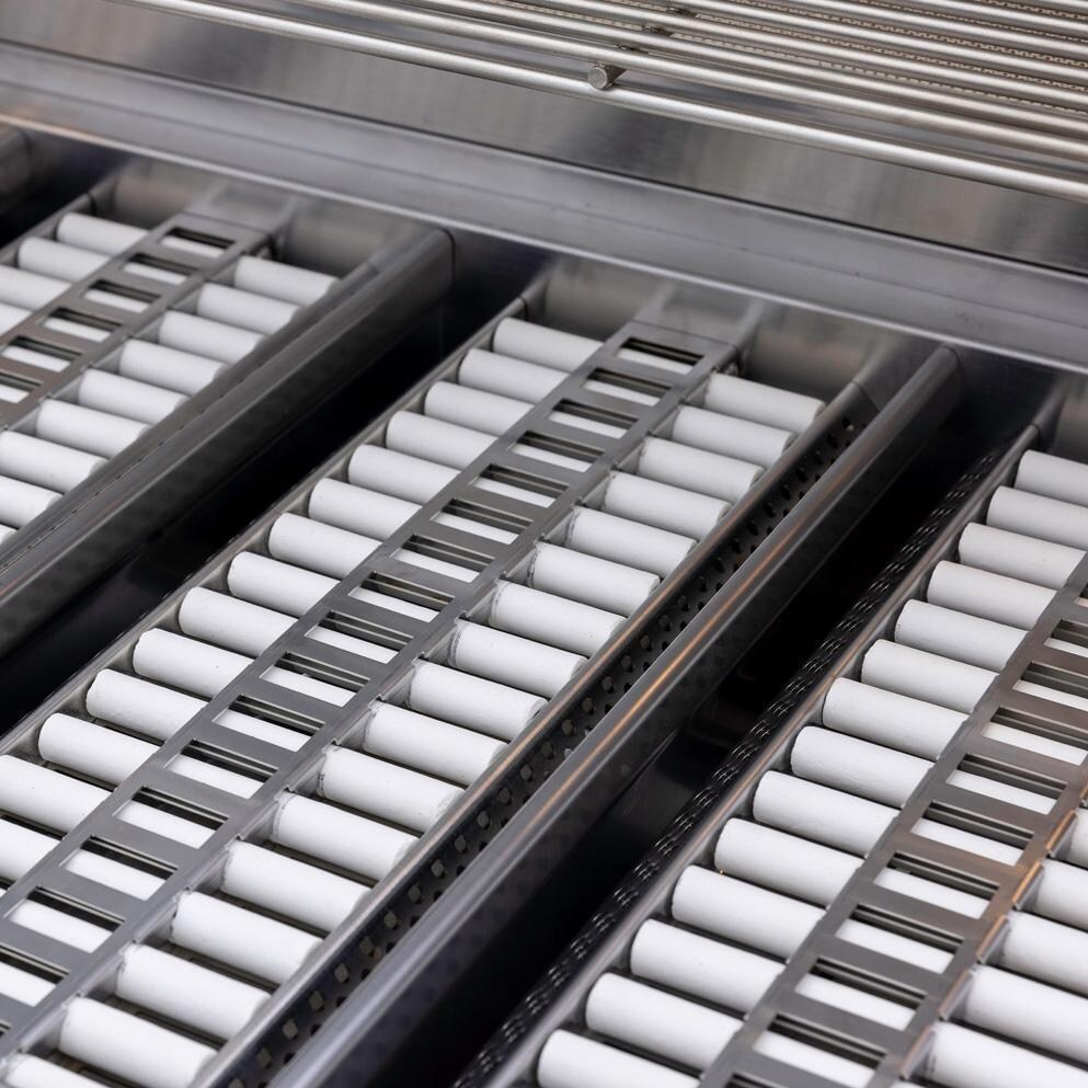 Blaze Premium LTE+ Marine Grade 32-Inch 4-Burner Natural Gas w/ Ceramic Flame Tamers - Ceramic Flame Tamer - Angle - Detail thumbnail