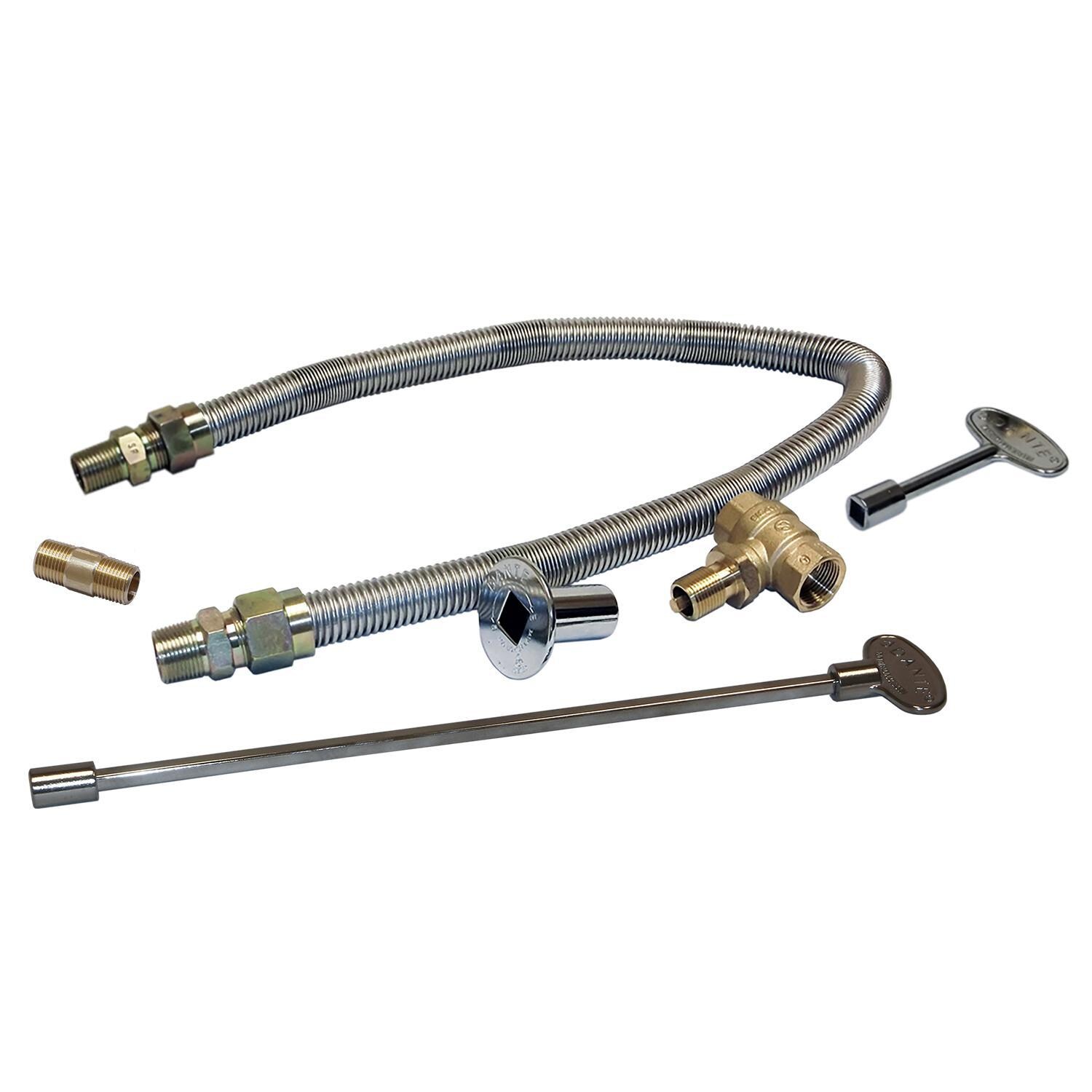 Warming Trends CFBH240NGALPL4617FK1 46 X 17-Inch Linear Natural Gas Fire Pit Burner Kit W/ 36 X 9-Inch H-Style CROSSFIRE Brass Burner - Flex Kit Components thumbnail