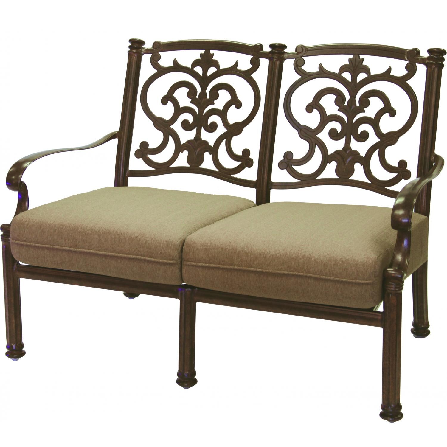 Darlee Santa Barbara Cast Aluminum Patio Loveseat - Antique Bronze