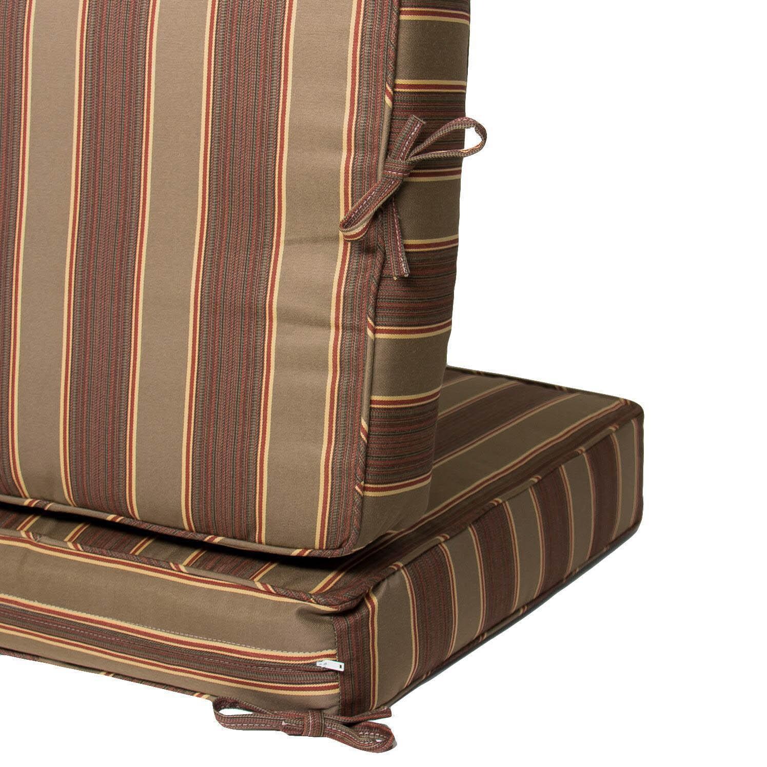 Large Replacement Club Chair Cushion Set With Piping - Zipper and Tie Detail thumbnail