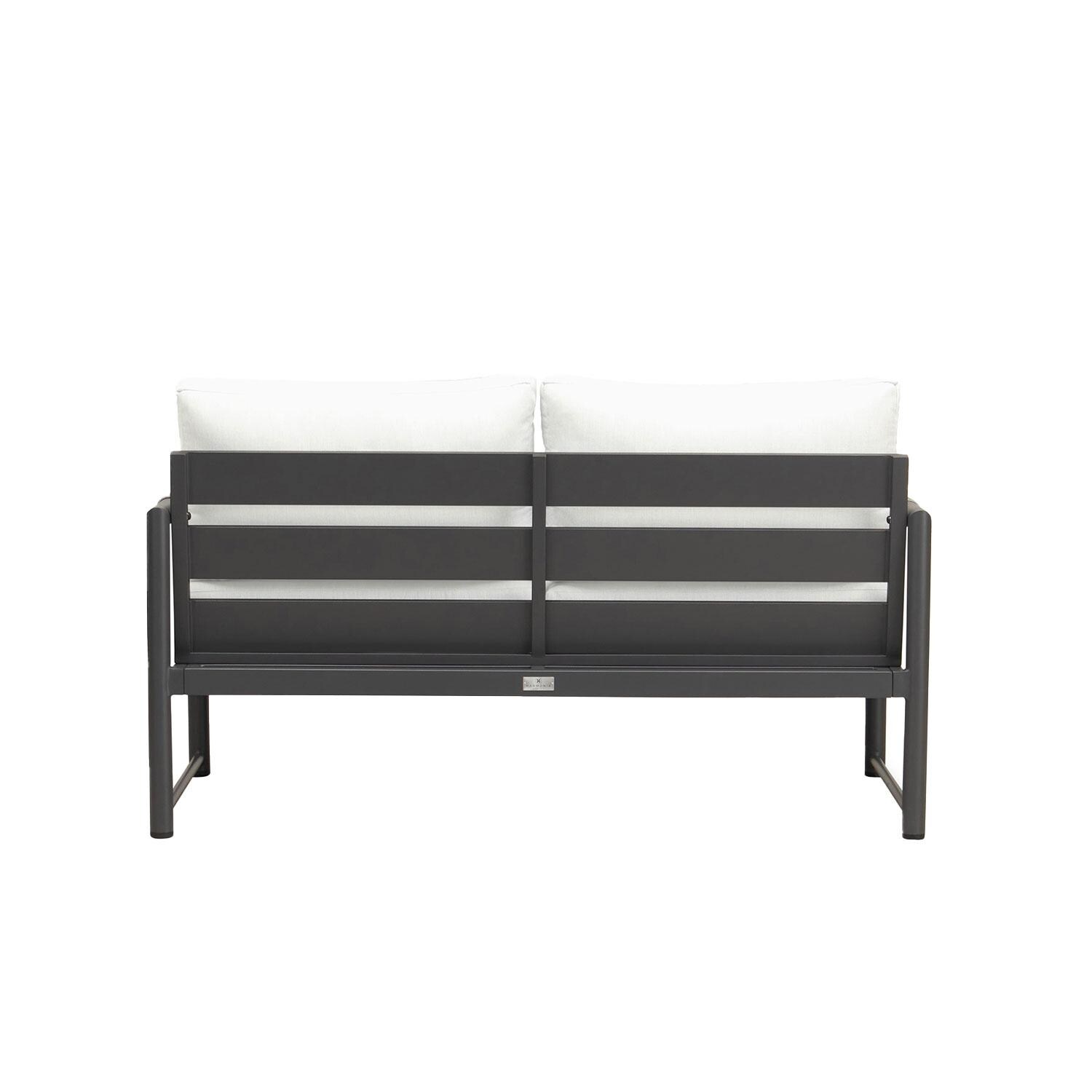 Lakeview AVEBAY-SL-PG-LS-CN Avenue Bay Slate/Pebble Gray Loveseat - Canvas Natural - Rear View - White Background thumbnail