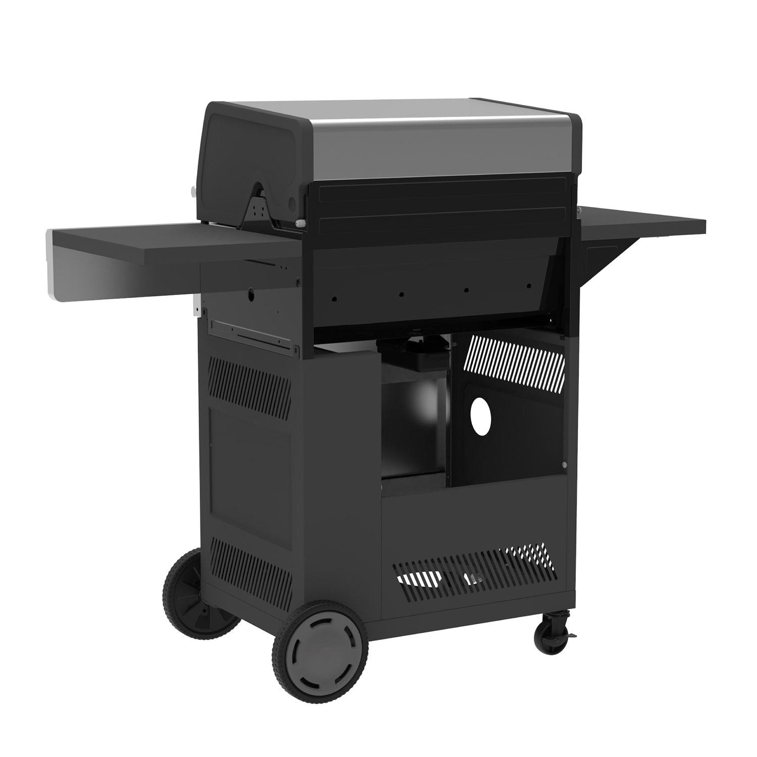 Charbroil 463348725 Performance Series 4-Burner Propane Grill Cabinet W/ Side Burner - Stainless Steel - Rear View - White Background thumbnail