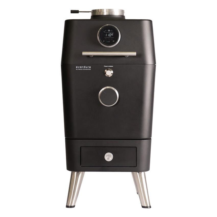 Everdure HBCE4KBUS Everdure 4K 21-in Charcoal Grill & Smoker - Black - HBCE4KBUS - Front - White Background thumbnail