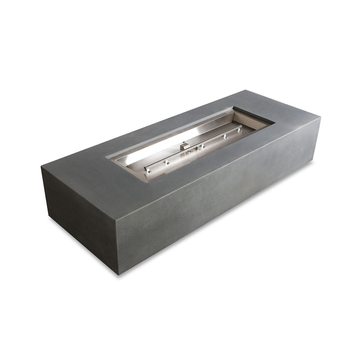 Glenwood 72-in Rectangular Concrete Natural Gas Fire Pit in Natural Gray by Lakeview Outdoor Designs - Lava Rocks Removed - White Background thumbnail