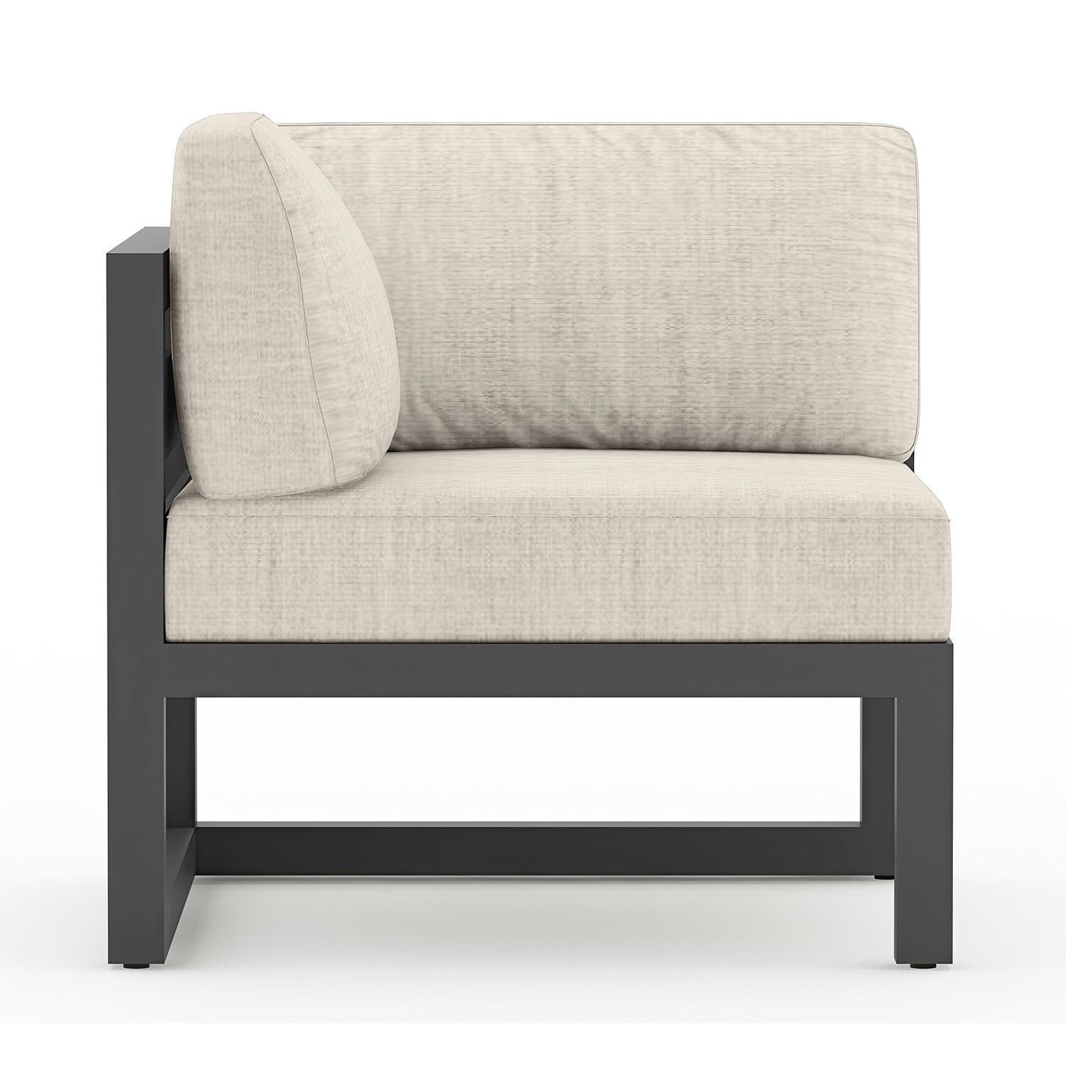 Misty Cove Aluminum Corner Club Chair in Slate w/Cast Silver Cushion by Lakeview - White Background thumbnail