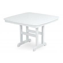 Nautical White Recycled Plastic Wood 44 Inch Square Patio Dining Table By POLYWOOD