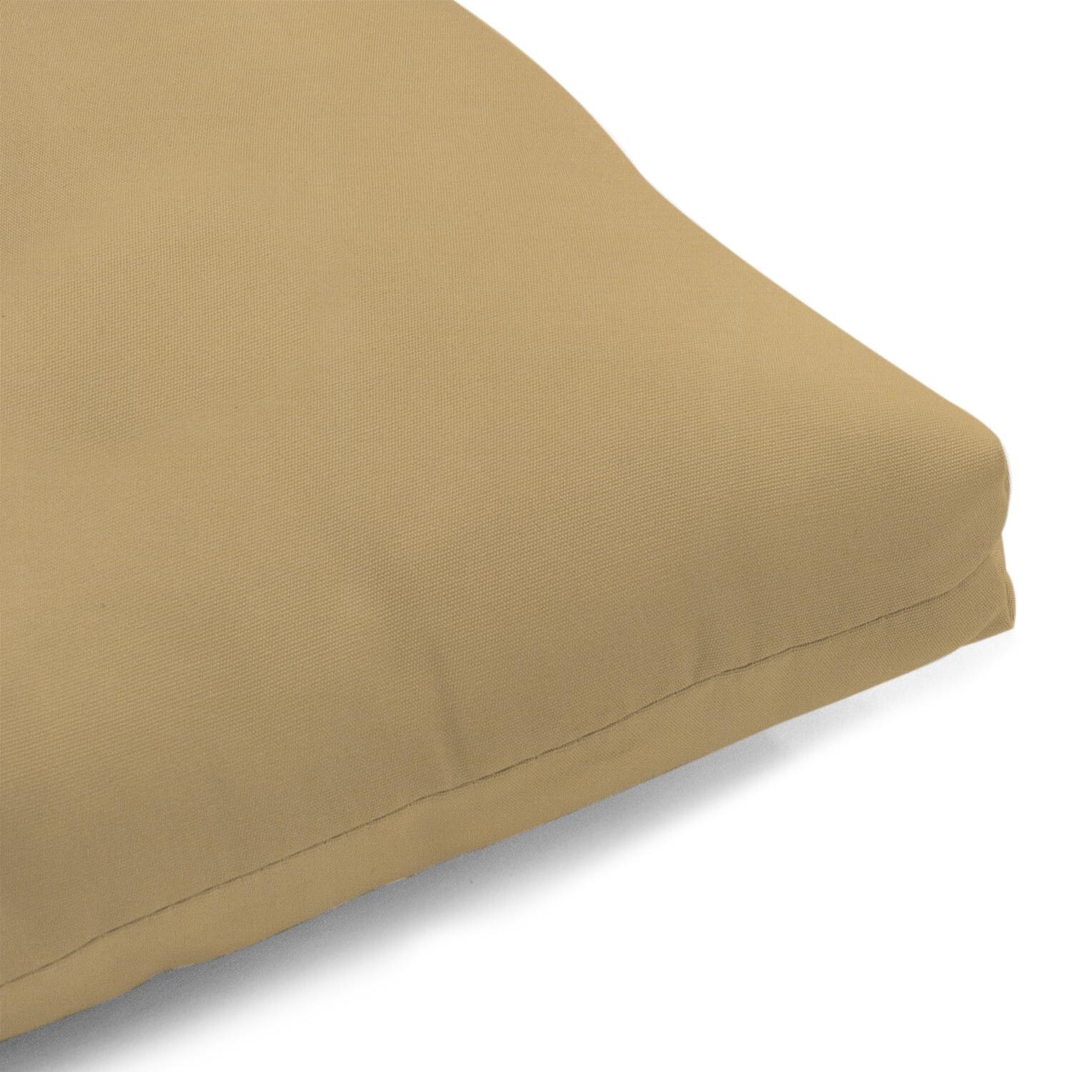 Sunbrella Canvas Wheat Small Outdoor Replacement Bench Cushion By UltimatePatio.com - Corner Detail thumbnail