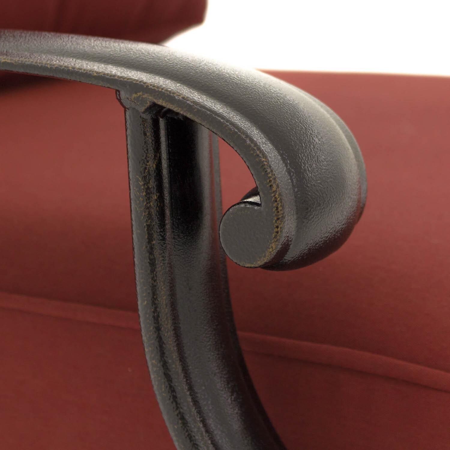 Villa Flora Cast Aluminum Patio Club Chair W/ Sunbrella Canvas Henna Cushions - Arm Detail thumbnail