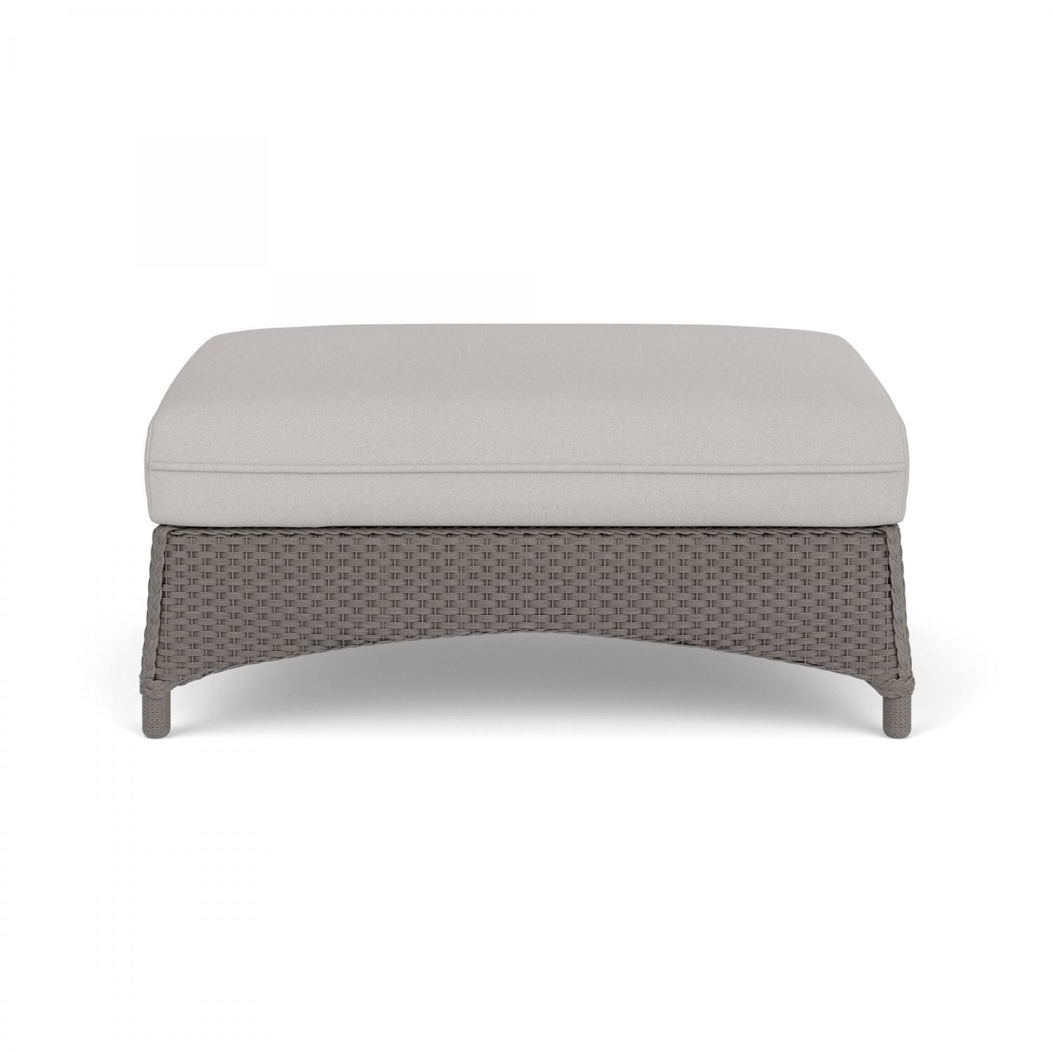 Lloyd Flanders Mandalay Large Ottoman in Pewter Finish with Tundra Dove fabric thumbnail