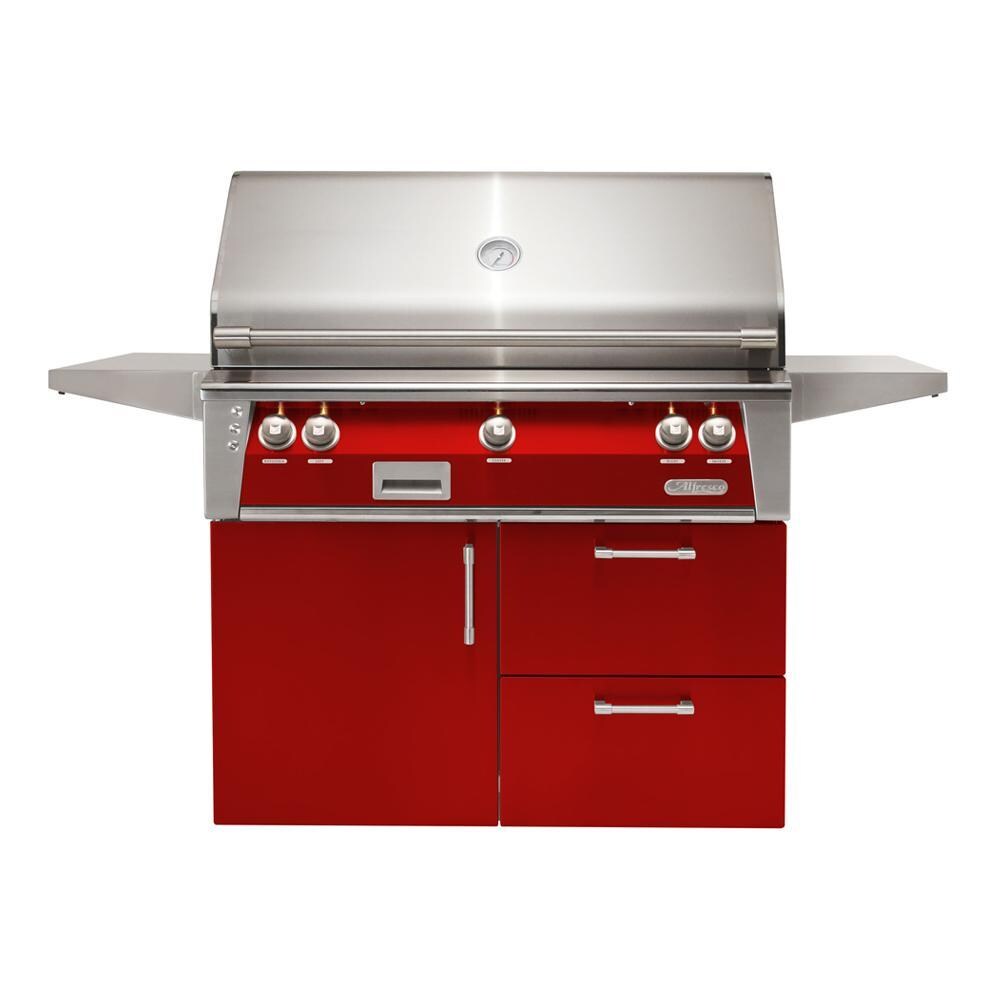 Alfresco Grills ALXE-42CD-NG-S3002 Alfresco ALXE 42-Inch Freestanding Natural Gas Grill On Deluxe Cart With Rotisserie in Carmine Red thumbnail
