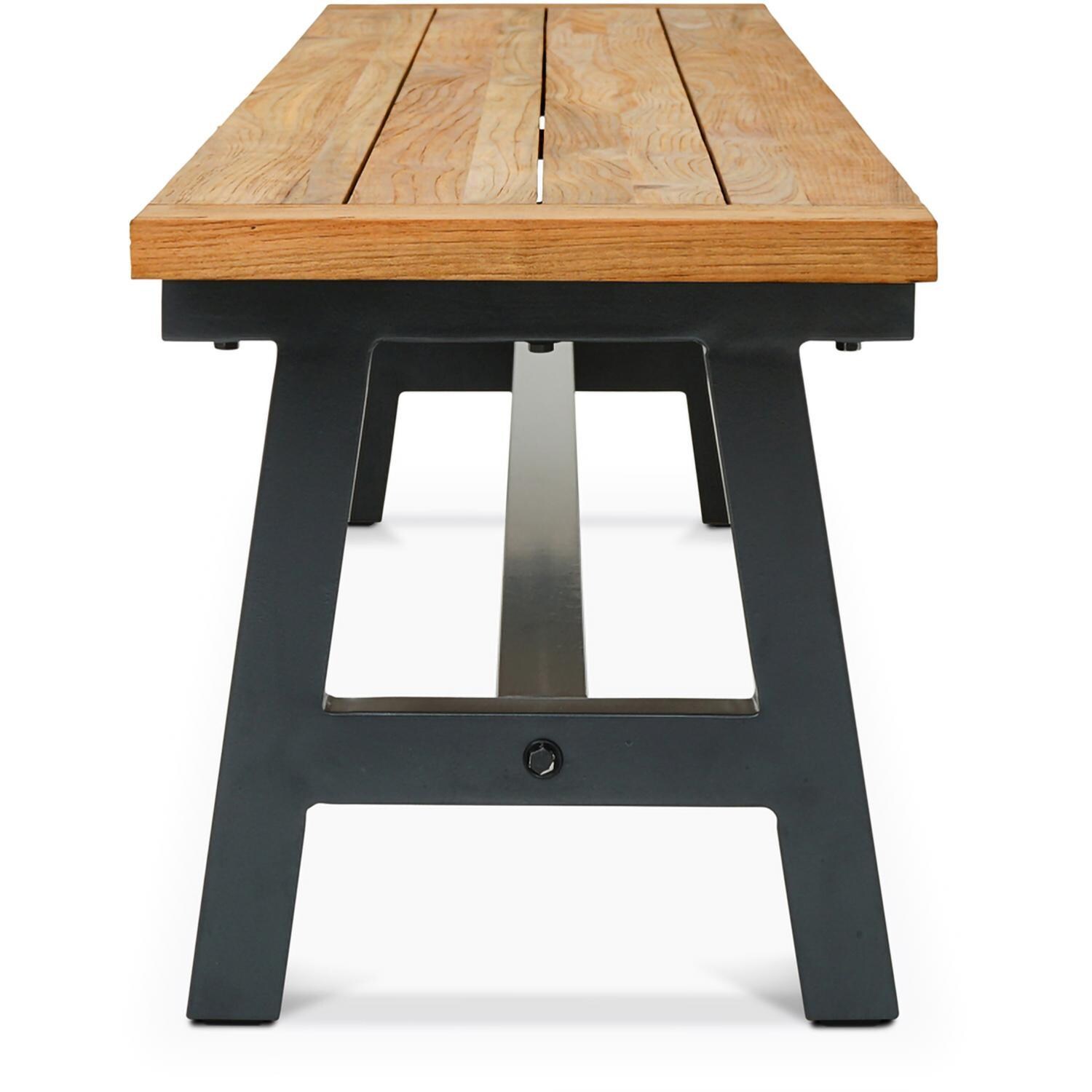 Wood Grove 78 Inch Reclaimed Teak Dining Bench By Lakeview - Side View - White Background thumbnail