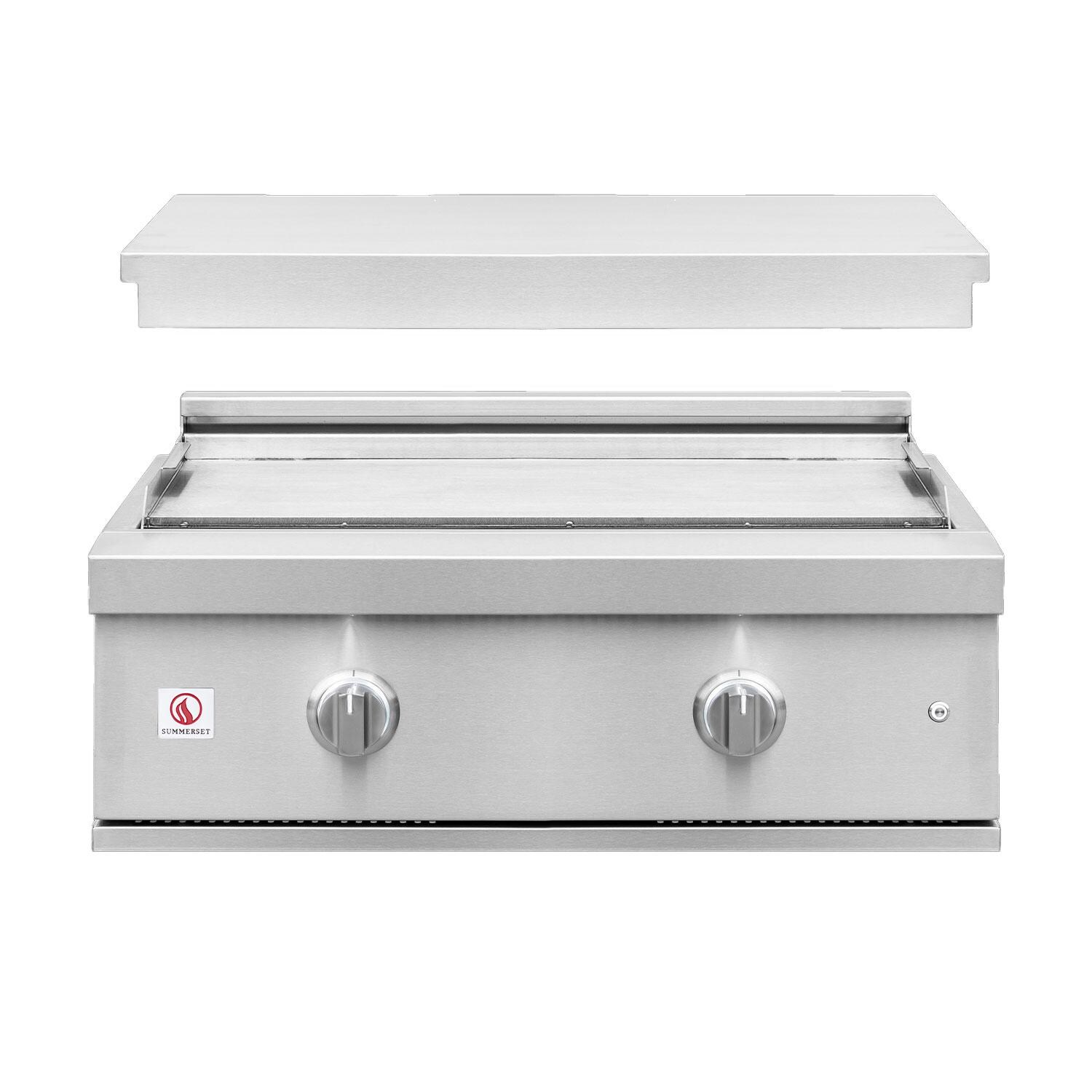 Summerset GRIDPRO-NG 30-in 2 Burner Built-In Natural Gas Griddle Pro Grill - Floating Lid - White Background thumbnail