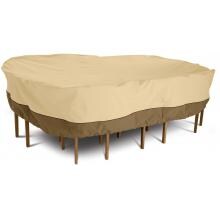 Classic Accessories Veranda Patio Table And Chair Set Cover - Pebble/Bark/Earth - Med. Rect/Oval