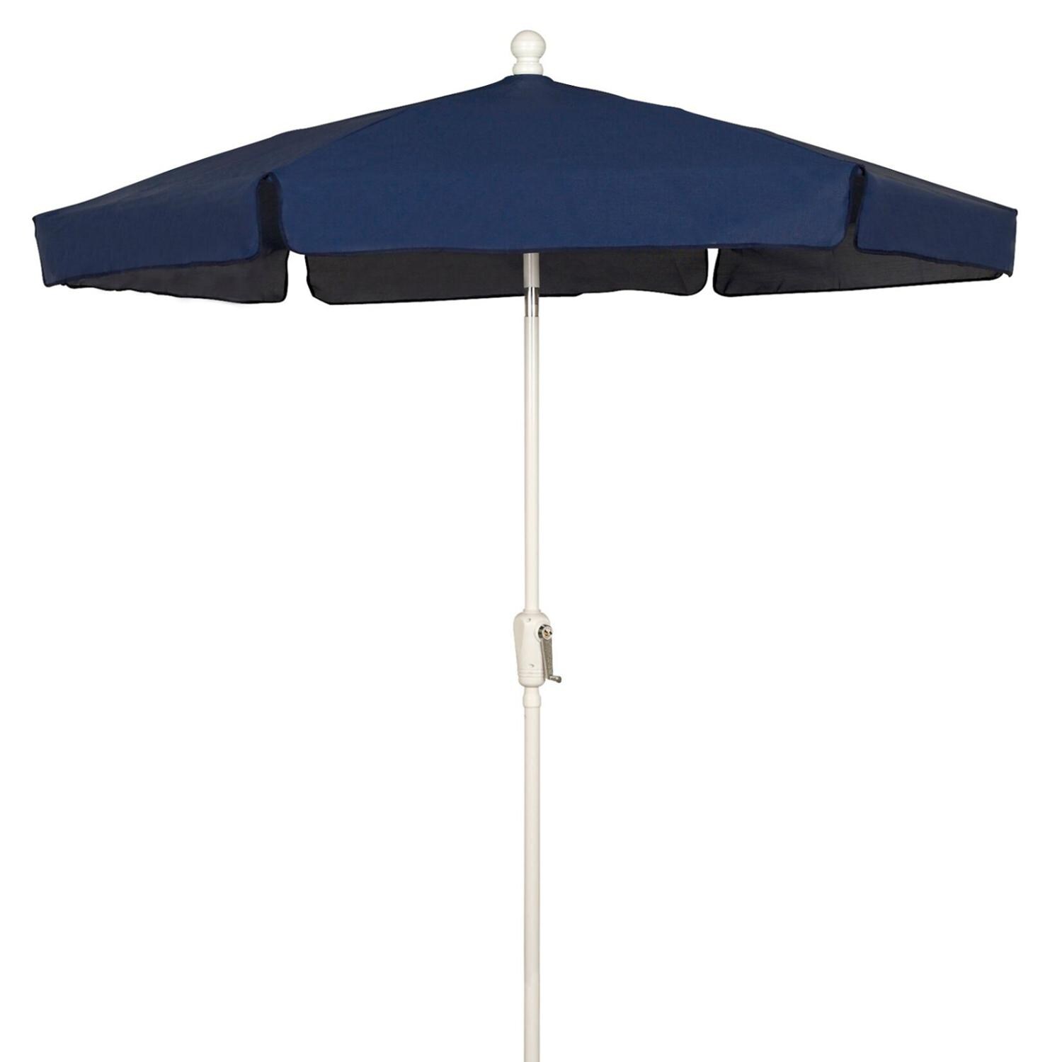 FiberBuilt 7.5 Ft. Aluminum Market Patio Umbrella W/ Crank Lift White