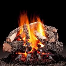 Hargrove 30-Inch Woodland Timbers Gas Log Set With Vented Propane H-Burner - Basic On/Off Remote image
