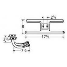 Stainless Steel H Twin, Centered, 2.25 Inch Offset Burner 10902-77902 image